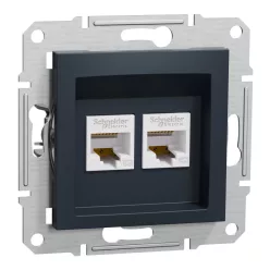 ASFORA 2xRJ45 Cat5e UTP aljzat, antracit (EPH4400171)