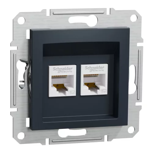 ASFORA 2xRJ45 Cat5e UTP aljzat, antracit (EPH4400171)