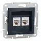 ASFORA 2xRJ45 Cat5e UTP aljzat, antracit (EPH4400171)