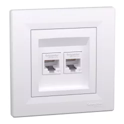 ASFORA 2xRJ45 Cat6 UTP aljzat, fehér (EPH4800121)