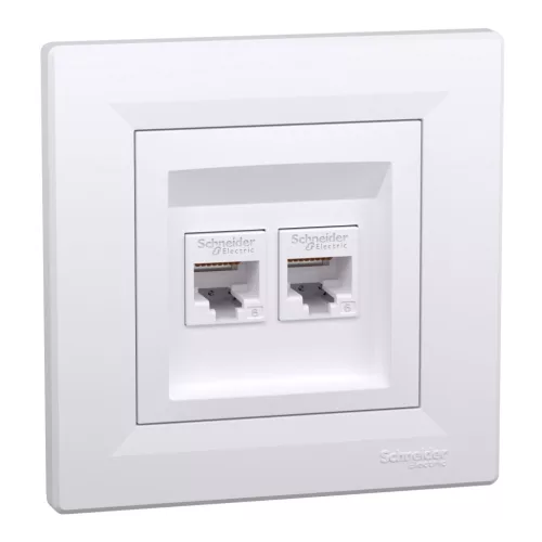 ASFORA 2xRJ45 Cat6 UTP aljzat, fehér (EPH4800121)