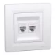 ASFORA 2xRJ45 Cat6 UTP aljzat, fehér (EPH4800121)