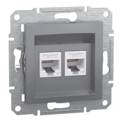 ASFORA 2xRJ45 Cat6 UTP aljzat, acél (EPH4800162)