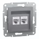 ASFORA 2xRJ45 Cat6 UTP aljzat, acél (EPH4800162)