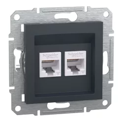 ASFORA 2xRJ45 Cat6 UTP aljzat, antracit (EPH4800171)
