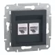 ASFORA 2xRJ45 Cat6 UTP aljzat, antracit (EPH4800171)