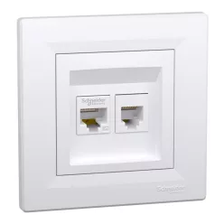 ASFORA RJ45 Cat5e UTP + RJ12 aljzat, fehér (EPH4900121)