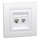 ASFORA RJ45 Cat5e UTP + RJ12 aljzat, fehér (EPH4900121)