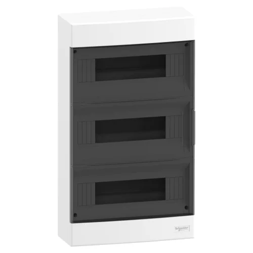 Schneider EASY9 EU Kiselosztó, füstszínű ajtó, falon kívüli, 3x12 modul, PEN