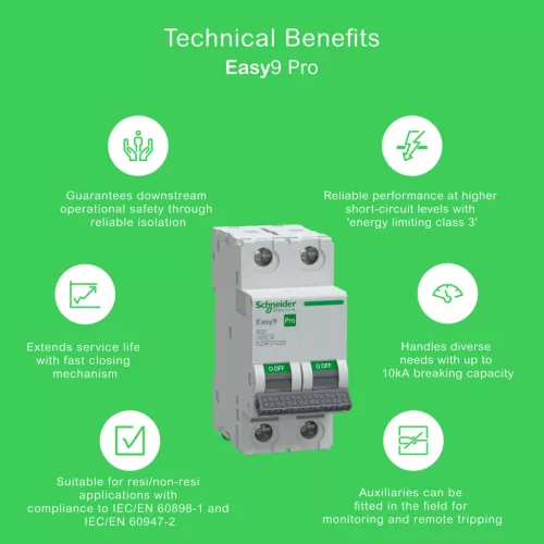 Schneider EASY9 PRO Kismegszakító, 2P, B, 20A