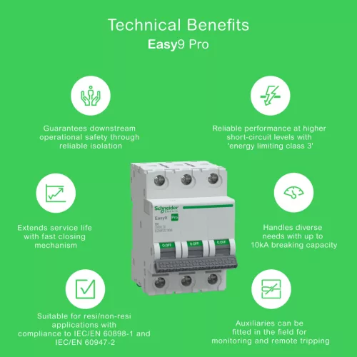 Schneider EASY9 PRO Kismegszakító, 3P, B, 6A