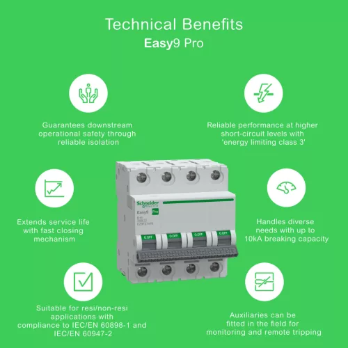 Schneider EASY9 PRO Kismegszakító, 4P, B, 16A
