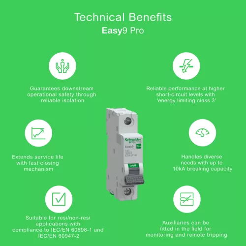 Schneider EASY9 PRO Kismegszakító, 1P, C, 40A