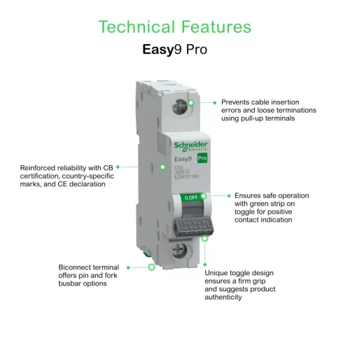 Schneider EASY9 PRO Kismegszakító, 1P, C, 63A