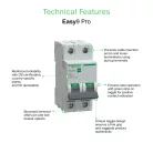 Schneider EASY9 PRO Kismegszakító, 2P, C, 50A