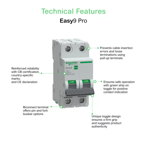 Schneider EASY9 PRO Kismegszakító, 2P, C, 50A