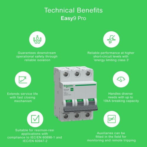Schneider EASY9 PRO Kismegszakító, 3P, C, 25A
