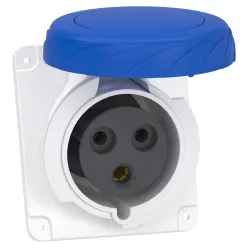   MUREVA PK (Pratika) Panelre szerelhető döntött aljzat, 2P+F, 6h, 32A, 250V, IP67, csavaros (PKF32F723)