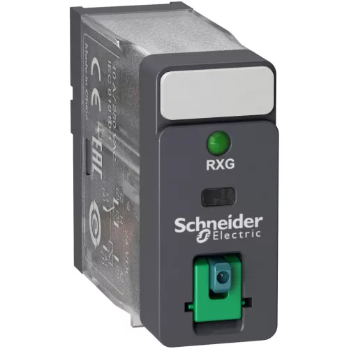 Zelio RXM miniatűr relé foglalattal, 2CO, 12A, 24VAC, tesztgomb, LED, elválasztott elrendezésű (RXM2AB2B7PVS)