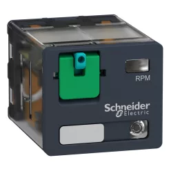   Zelio RXM miniatűr relé, 4CO, 6A, 24VAC, tesztgomb, LED (RXM4AB2B7)