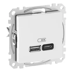 Schneider SEDNA Dupla USB gyorstöltő, A+C, 45W, fehér