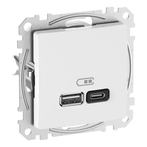 Schneider SEDNA Dupla USB gyorstöltő, A+C, 45W, fehér