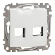 Schneider ÚJ SEDNA 2xRJ45 adapter, RDM betétekhez, fehér