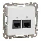 Schneider ÚJ SEDNA 2xRJ45 Cat5e UTP aljzat, fehér