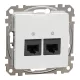Schneider ÚJ SEDNA 2xRJ45 Cat5e UTP aljzat, fehér