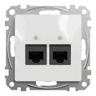 Schneider ÚJ SEDNA 2xRJ45 Cat5e UTP aljzat, fehér