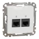 Schneider ÚJ SEDNA 2xRJ45 Cat6 UTP aljzat, fehér