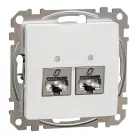 Schneider ÚJ SEDNA 2xRJ45 Cat6 STP aljzat, fehér