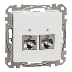 Schneider ÚJ SEDNA 2xRJ45 Cat6 STP aljzat, fehér