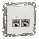 Schneider ÚJ SEDNA 2xRJ45 Cat6 STP aljzat, fehér