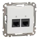 Schneider ÚJ SEDNA 2xRJ45 Cat6A UTP aljzat, fehér