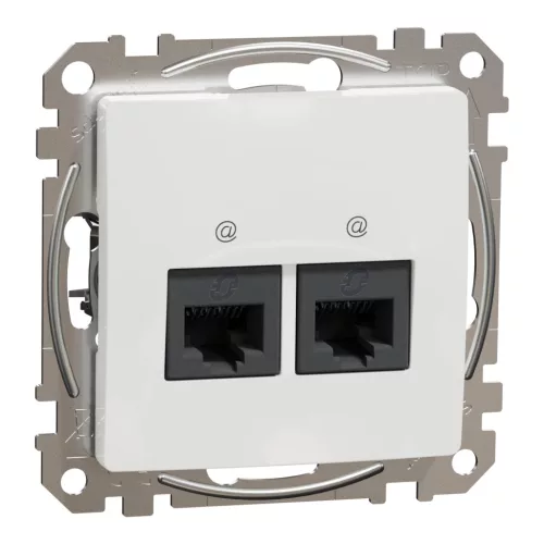 Schneider ÚJ SEDNA 2xRJ45 Cat6A UTP aljzat, fehér