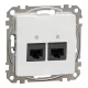 Schneider ÚJ SEDNA 2xRJ45 Cat6A UTP aljzat, fehér