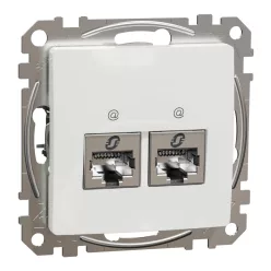 Schneider ÚJ SEDNA 2xRJ45 Cat6A STP aljzat, fehér
