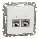 Schneider ÚJ SEDNA 2xRJ45 Cat6A STP aljzat, fehér