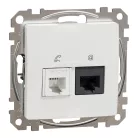 Schneider ÚJ SEDNA RJ11/RJ45 Cat6 UTP kombinált aljzat, fehér