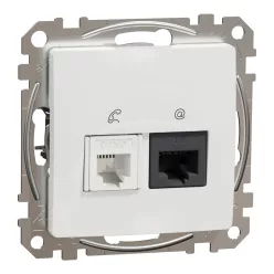   Schneider ÚJ SEDNA RJ11/RJ45 Cat6 UTP kombinált aljzat, fehér