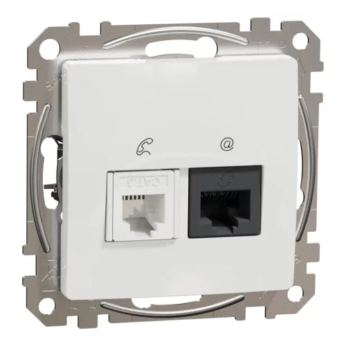 Schneider ÚJ SEDNA RJ11/RJ45 Cat6 UTP kombinált aljzat, fehér