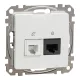 Schneider ÚJ SEDNA RJ11/RJ45 Cat6 UTP kombinált aljzat, fehér
