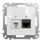 Schneider ÚJ SEDNA RJ11/RJ45 Cat6 UTP kombinált aljzat, fehér