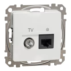   Schneider ÚJ SEDNA TV/RJ45 Cat6 UTP kombinált aljzat, fehér
