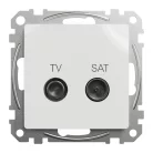 Schneider ÚJ SEDNA TV/SAT aljzat, átmenő, 7 dB, fehér