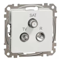 Schneider ÚJ SEDNA TV/R/SAT aljzat, átmenő, 7 dB, fehér
