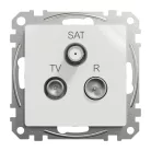 Schneider ÚJ SEDNA TV/R/SAT aljzat, átmenő, 7 dB, fehér