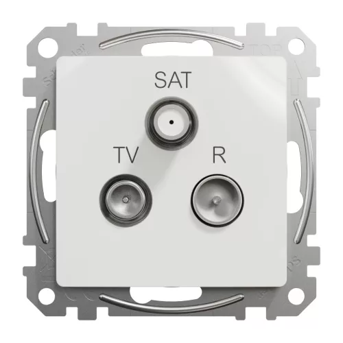 Schneider ÚJ SEDNA TV/R/SAT aljzat, átmenő, 7 dB, fehér