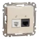 Schneider ÚJ SEDNA RJ11/RJ45 Cat6 UTP kombinált aljzat, bézs
